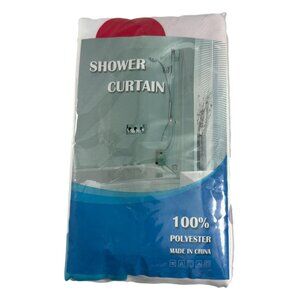 Kids Rainbow Polka Dot Shower Curtain with Rings Hooks New 72"